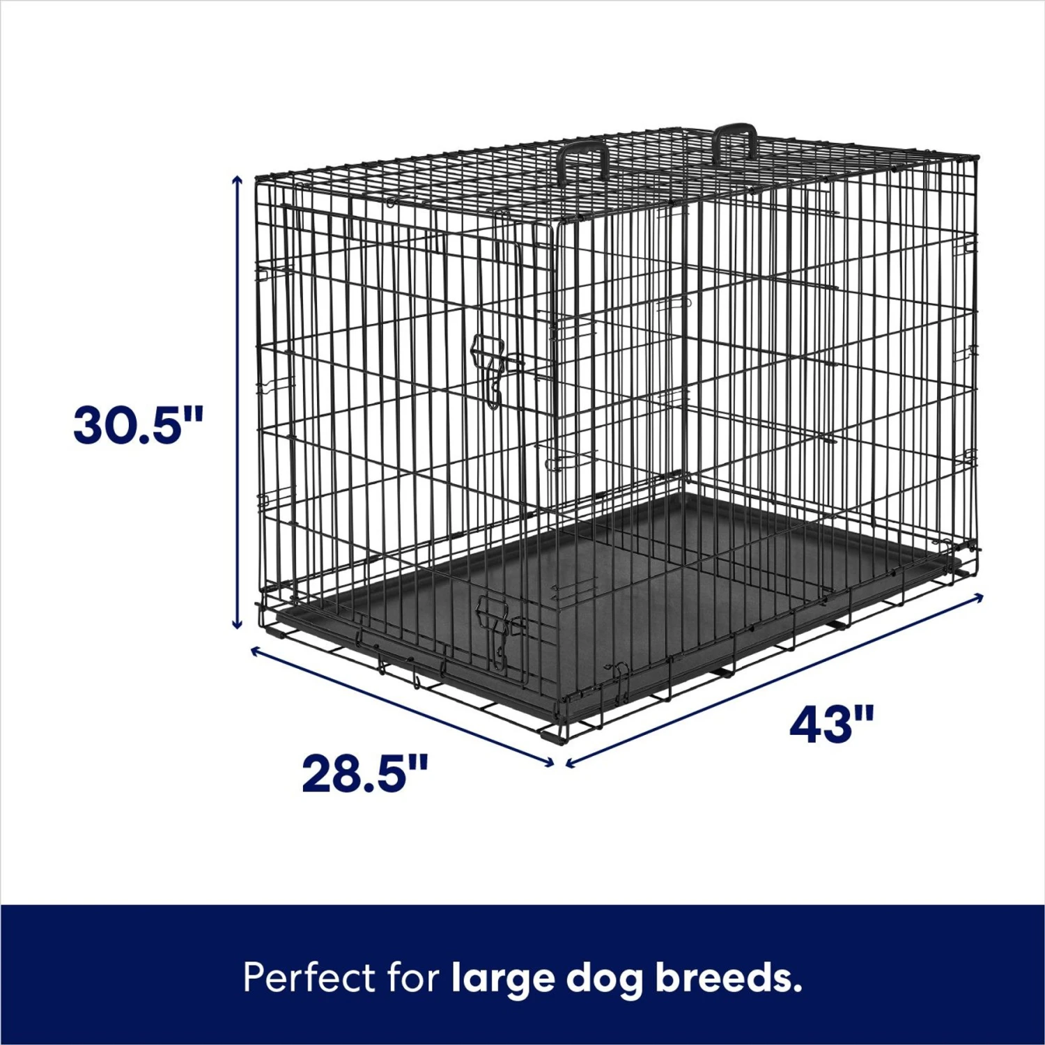 Frisco Heavy Duty Fold & Carry Single Door Collapsible Wire Dog Crate 4 Frisco Heavy Duty Fold & Carry Single Door Collapsible Wire Dog Crate - Image 2