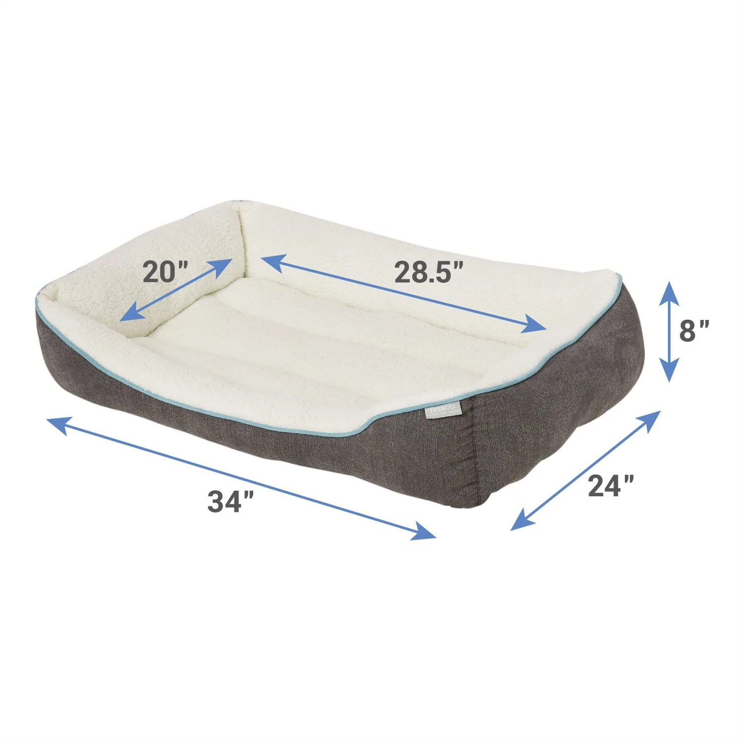 Frisco Sherpa Rectangular Bolster Dog Bed 4 Frisco Sherpa Rectangular Bolster Dog Bed - Image 2