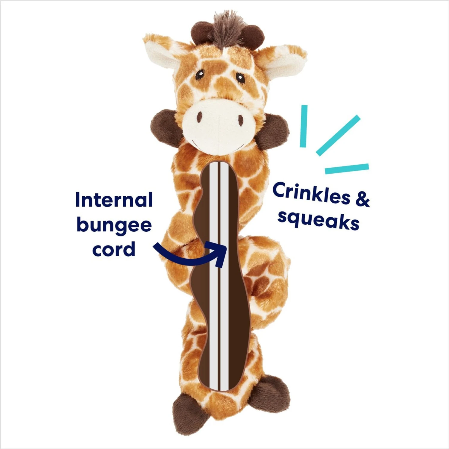 Frisco Giraffe Bungee Plush Squeaky Dog Toy 5 Frisco Giraffe Bungee Plush Squeaky Dog Toy - Image 3