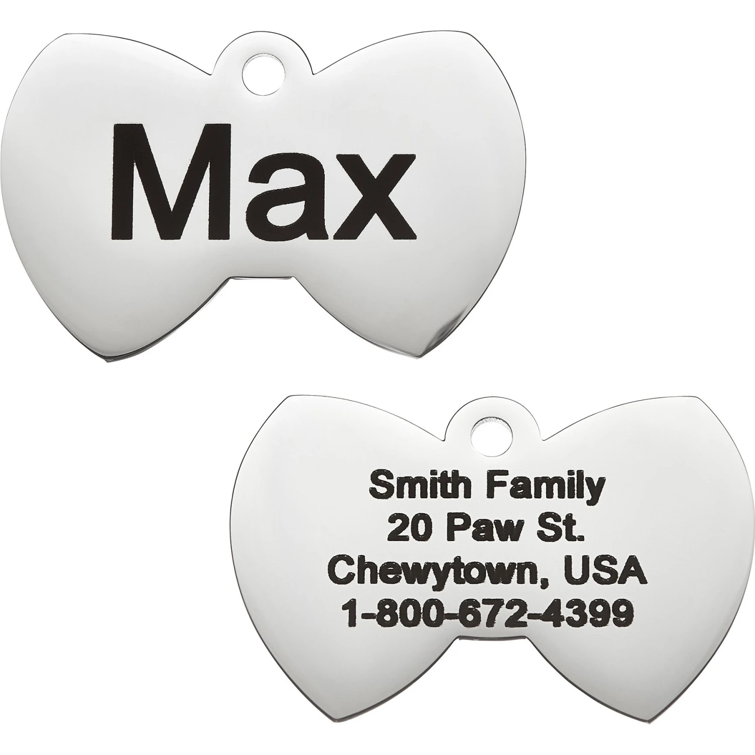 Frisco Stainless Steel Personalized Dog & Cat ID Tag, Bow Tie 3 Frisco Stainless Steel Personalized Dog & Cat ID Tag, Bow Tie