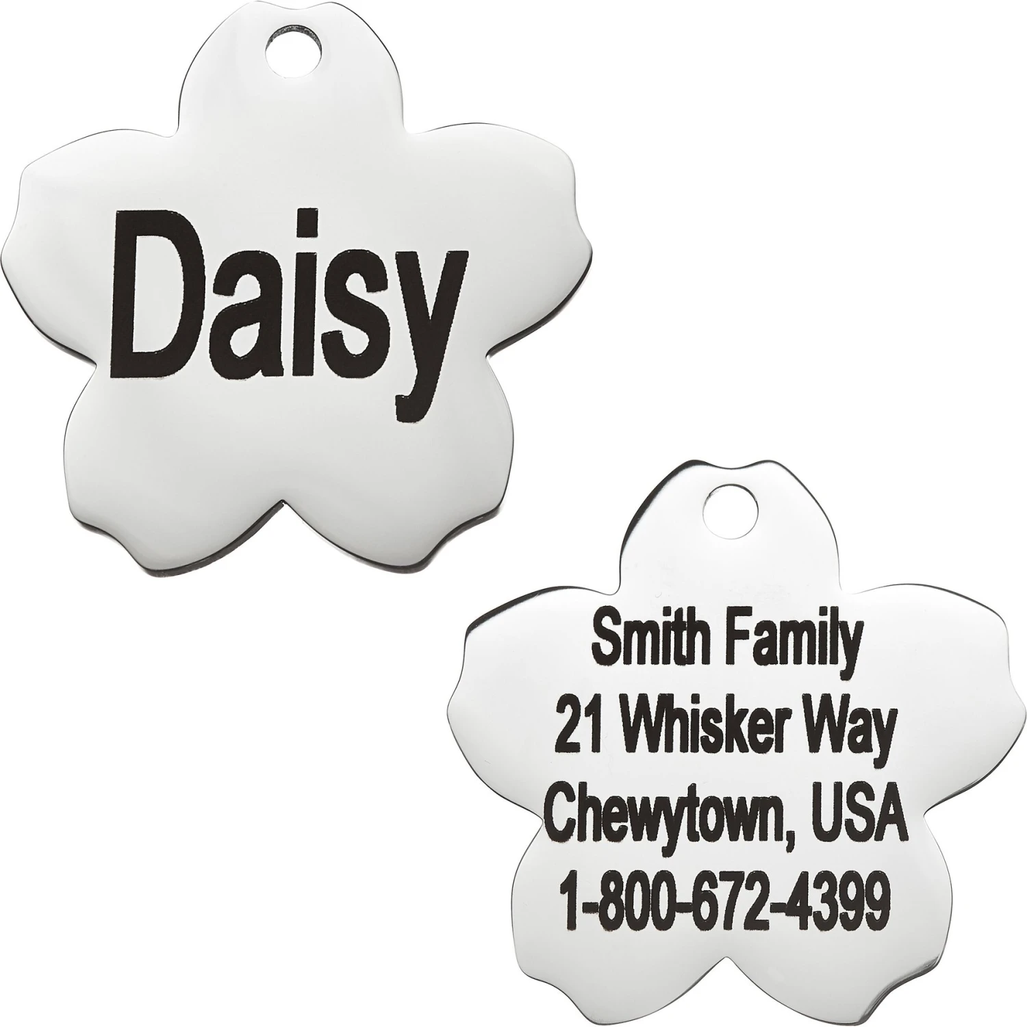 Frisco Stainless Steel Personalized Dog & Cat ID Tag, Flower 3 Frisco Stainless Steel Personalized Dog & Cat ID Tag, Flower