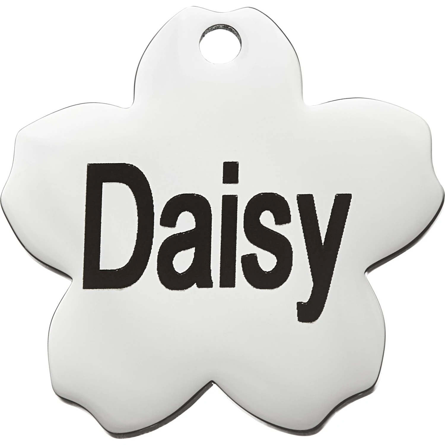Frisco Stainless Steel Personalized Dog & Cat ID Tag, Flower 5 Frisco Stainless Steel Personalized Dog & Cat ID Tag, Flower - Image 3