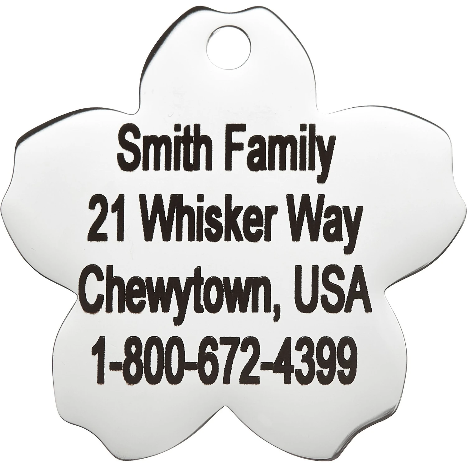 Frisco Stainless Steel Personalized Dog & Cat ID Tag, Flower 6 Frisco Stainless Steel Personalized Dog & Cat ID Tag, Flower - Image 4