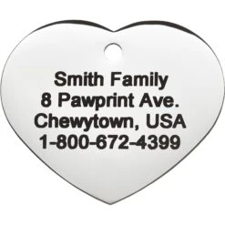 Frisco Personalized Dog & Cat ID Tag, Heart 12 Frisco Personalized Dog & Cat ID Tag, Heart -Chewy 153006 PT3. AC SS1800 V1548964752