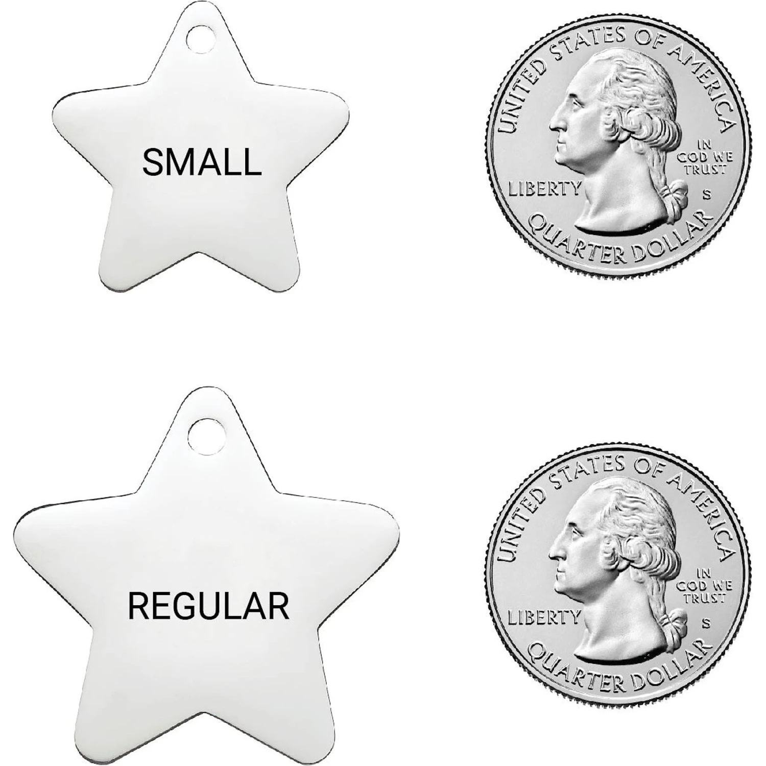 Frisco Stainless Steel Personalized Dog & Cat ID Tag, Star 4 Frisco Stainless Steel Personalized Dog & Cat ID Tag, Star - Image 2