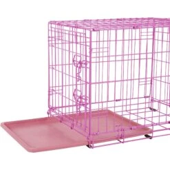 Frisco Fold & Carry Single Door Collapsible Wire Dog Crate, Pink -Chewy 160806 PT3. AC SS1800 V1561066324