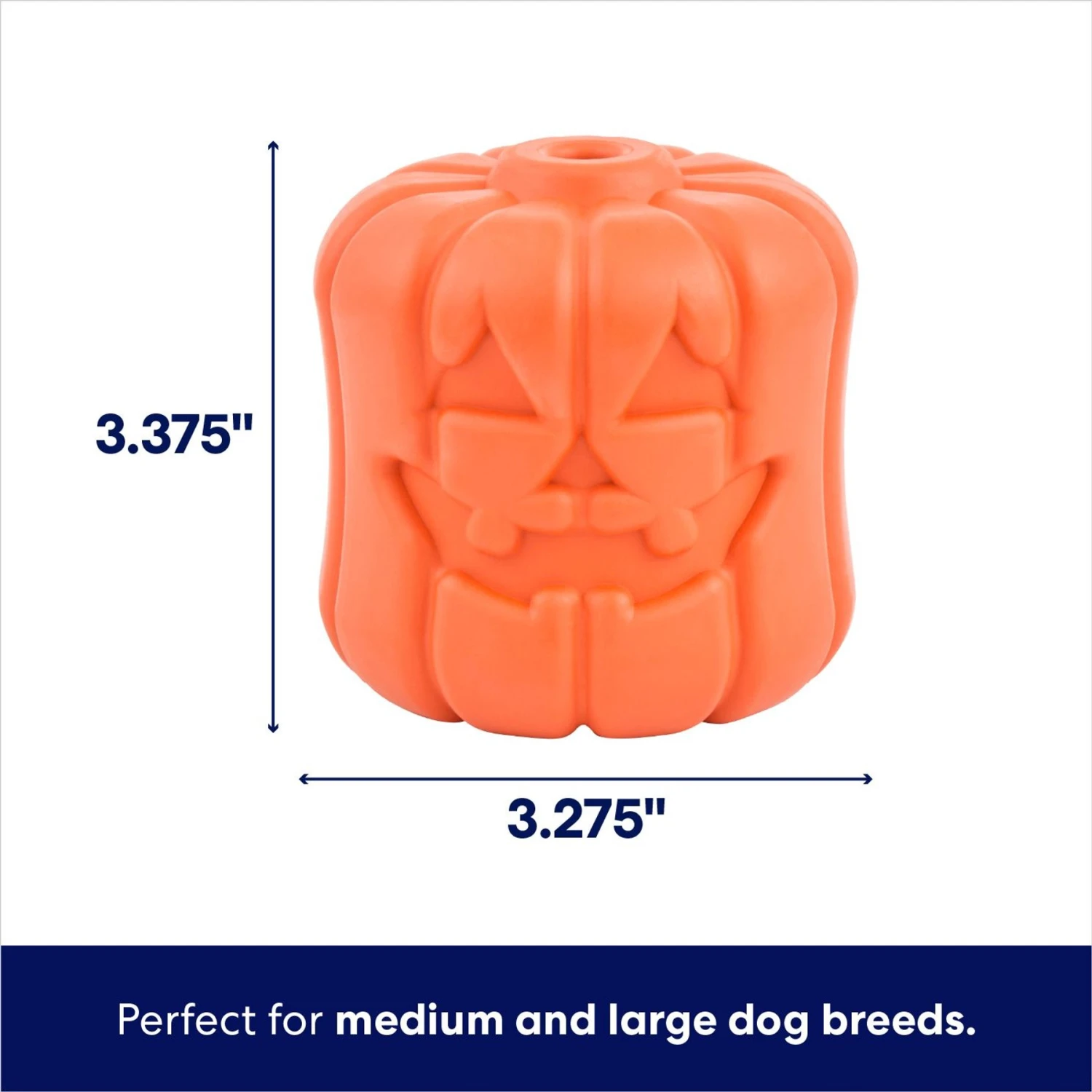 Frisco Halloween Pumpkin Rubber Treat Dispenser Dog Toy, Medium/Large 4 Frisco Halloween Pumpkin Rubber Treat Dispenser Dog Toy, Medium/Large - Image 2