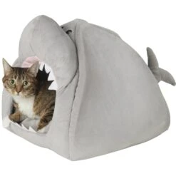 Frisco Novelty Shark Covered Cat & Dog Bed -Chewy 165339 PT5. AC SS1800 V1578443454