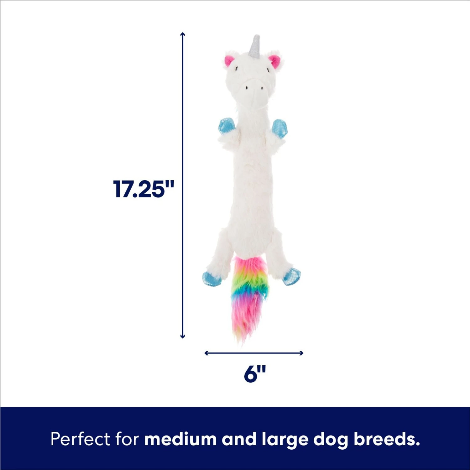 Frisco Unicorn Skinny Plush Squeaky Dog Toy 4 Frisco Unicorn Skinny Plush Squeaky Dog Toy - Image 2