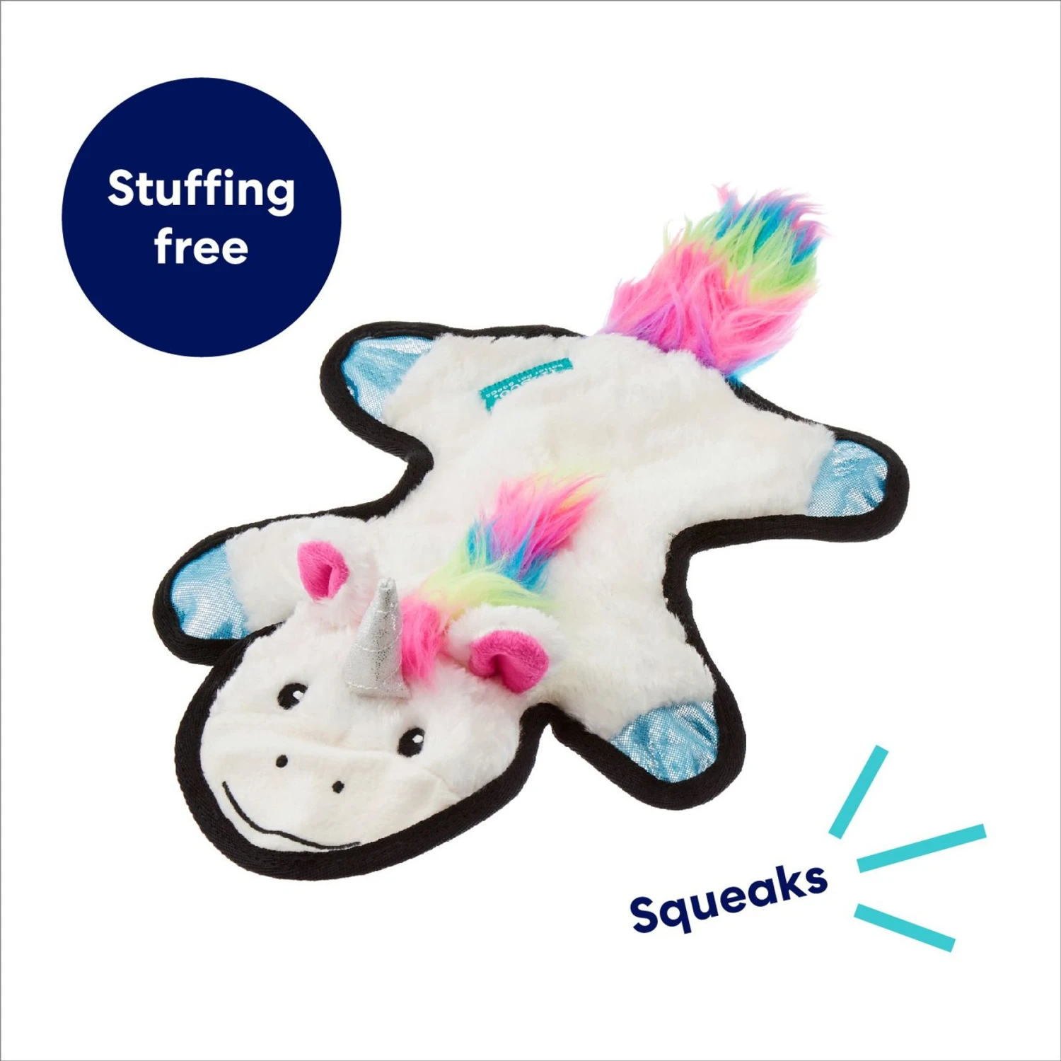Frisco Unicorn Stuffing-Free Flat Plush Squeaky Dog Toy 5 Frisco Unicorn Stuffing-Free Flat Plush Squeaky Dog Toy - Image 3