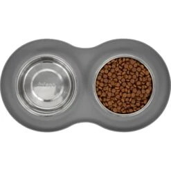 Frisco Double Stainless Steel Pet Bowl With Silicone Mat 14 Frisco Double Stainless Steel Pet Bowl With Silicone Mat -Chewy 215986 PT4. AC SS1800 V1591020068