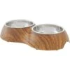 Frisco Double Stainless Steel Bowl, Wood Design 1 Frisco Double Stainless Steel Bowl, Wood Design -Chewy 216068 MAIN. AC SS1800 V1591021033