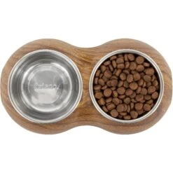 Frisco Double Stainless Steel Bowl, Wood Design 13 Frisco Double Stainless Steel Bowl, Wood Design -Chewy 216068 PT4. AC SS1800 V1591021017