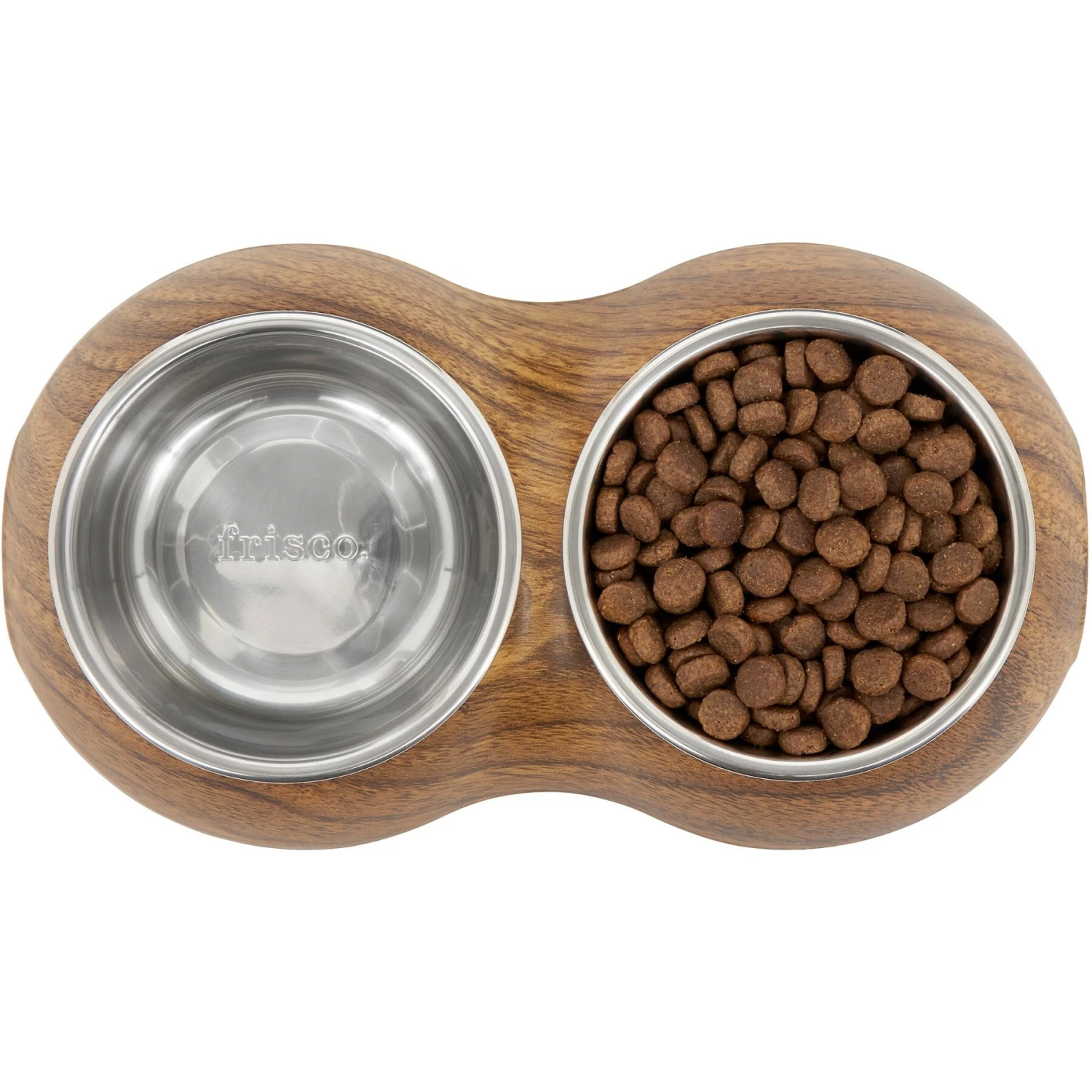 Frisco Double Stainless Steel Bowl, Wood Design 7 Frisco Double Stainless Steel Bowl, Wood Design - Image 5