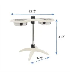 Frisco Adjustable Stainless Steel Double Elevated Dog Bowls 14 Frisco Adjustable Stainless Steel Double Elevated Dog Bowls -Chewy 232097 PT6. AC SS1800 V1605747106