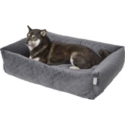Frisco Velvet Rectangular Bolster Cat & Dog Bed 9 Frisco Velvet Rectangular Bolster Cat & Dog Bed -Chewy 232181 PT2. AC SS1800 V1600351586