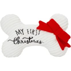 Frisco Holiday My First Christmas Bone Plush Squeaky Dog Toy -Chewy 233166 PT3. AC SS1800 V1600707130