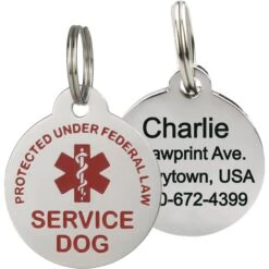 Frisco Service Personalized Dog ID Tag, Round Shape
