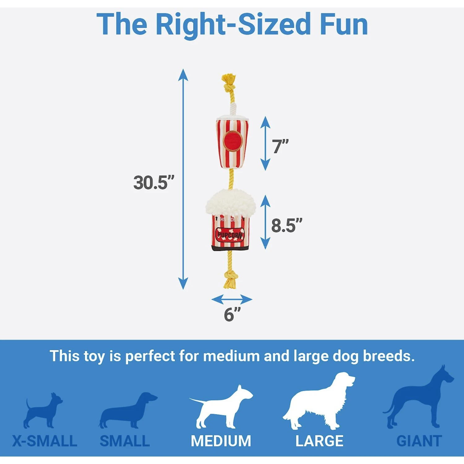 Frisco Zoomies & Chill Theatre Snacks Rope With Plush Squeaky Dog Toy 4 Frisco Zoomies & Chill Theatre Snacks Rope With Plush Squeaky Dog Toy - Image 2