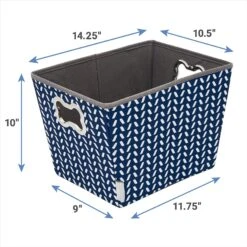 Frisco Rectangle Collapsible Pet Toy Storage Bin, Navy Herringbone 10 Frisco Rectangle Collapsible Pet Toy Storage Bin, Navy Herringbone -Chewy 250574 PT2. AC SS1800 V1613772984