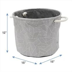 Frisco Round Collapsible Pet Toy Storage Bin, Gray Basket Weave 8 Frisco Round Collapsible Pet Toy Storage Bin, Gray Basket Weave -Chewy 250585 PT2. AC SS1800 V1613774793