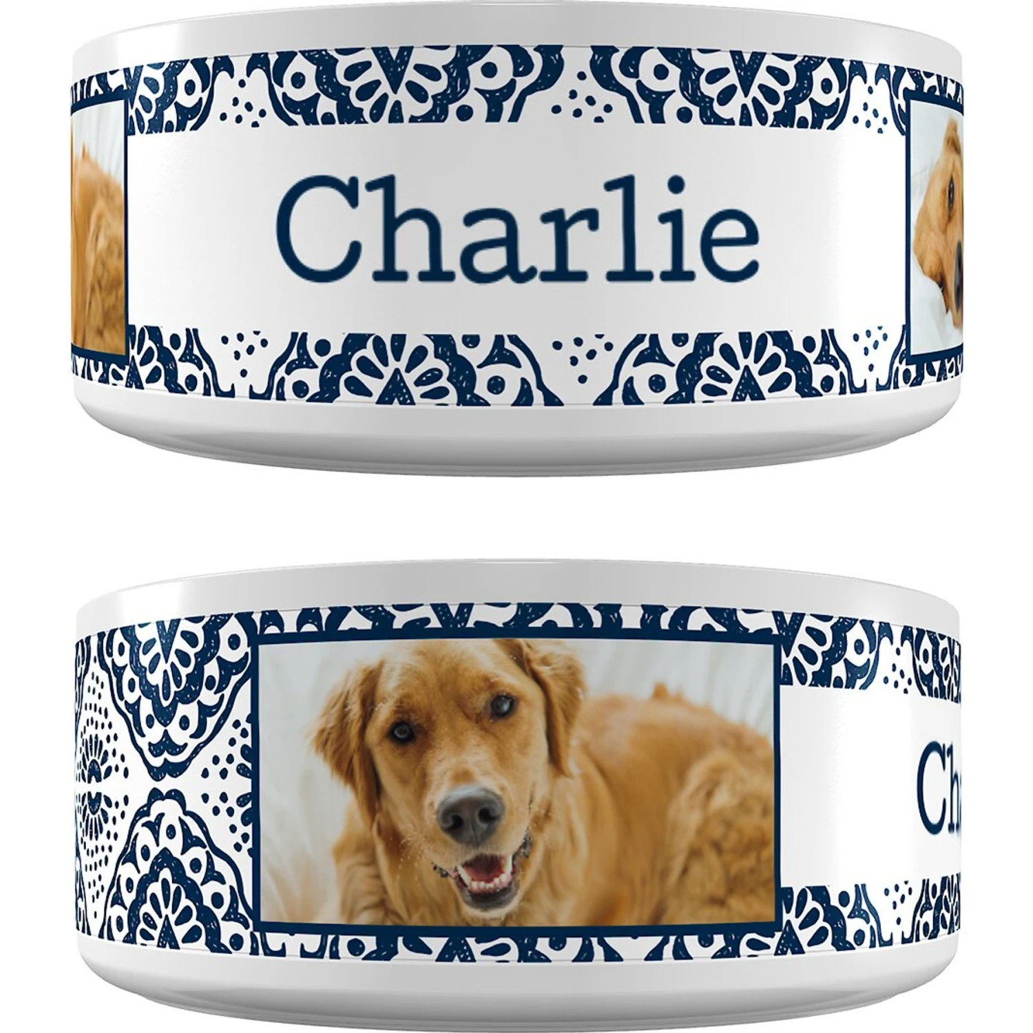 Frisco Boho Damask Ceramic Personalized Dog Bowl 3 Frisco Boho Damask Ceramic Personalized Dog Bowl