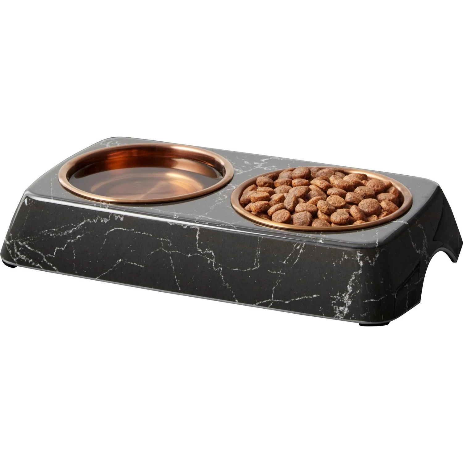 Frisco Copper Stainless Steel Double Dog & Cat Bowls With Black Marble Stand 6 Frisco Copper Stainless Steel Double Dog & Cat Bowls With Black Marble Stand - Image 4