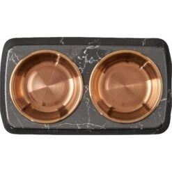 Frisco Copper Stainless Steel Double Dog & Cat Bowls With Black Marble Stand 14 Frisco Copper Stainless Steel Double Dog & Cat Bowls With Black Marble Stand -Chewy 253058 PT4. AC SS1800 V1616595761