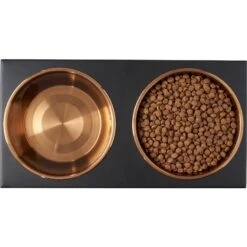 Frisco Copper Stainless Steel Elevated Foldable Double Dog & Cat Bowls -Chewy 253060 PT5. AC SS1800 V1616595415