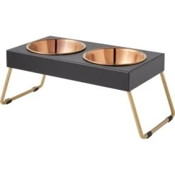 Frisco Copper Stainless Steel Elevated Foldable Double Dog & Cat Bowls -Chewy 253060 PT6. AC SS1800 V1616595426
