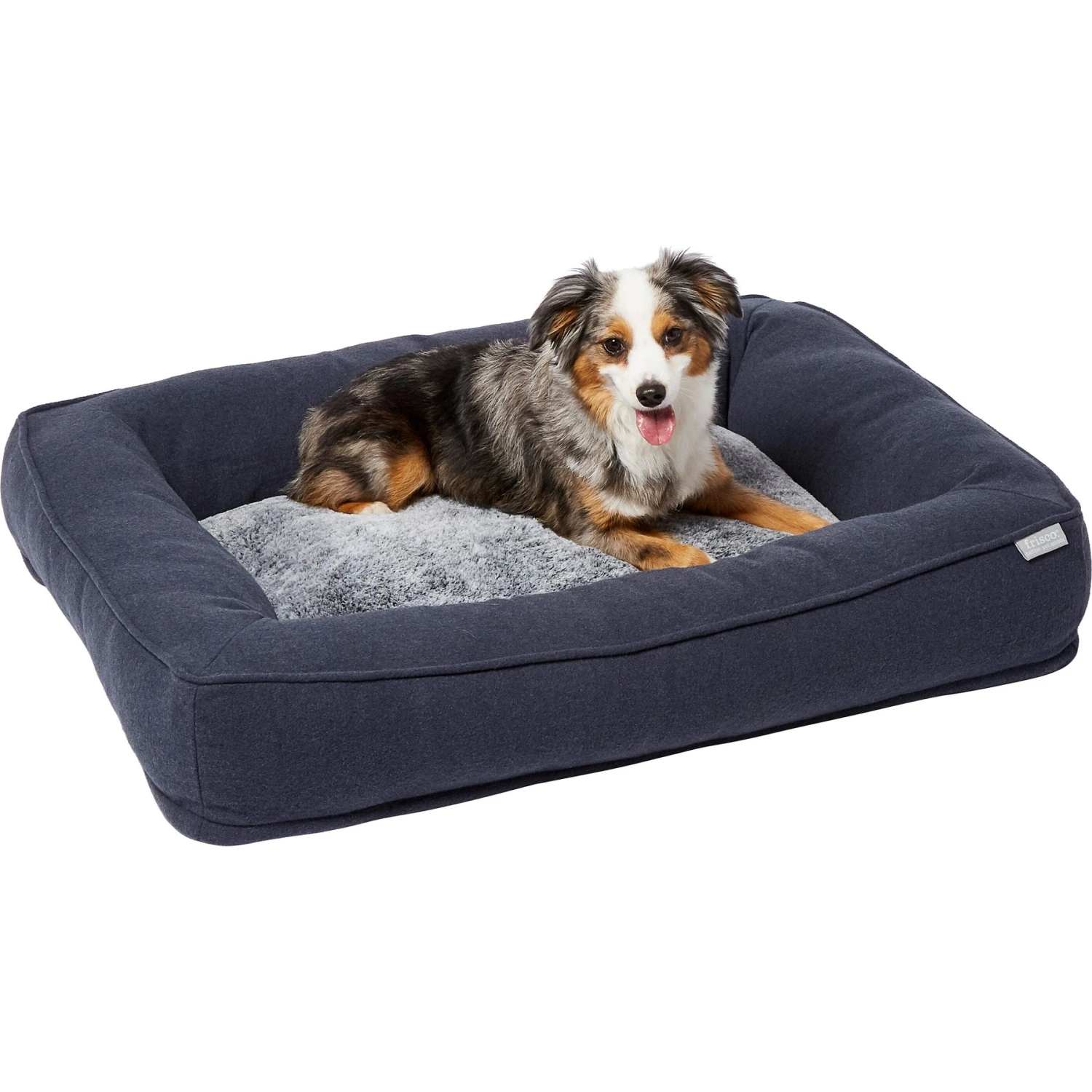 Frisco Faux Felt Orthopedic Rectangular Bolster Dog Bed W/Removable Cover 5 Frisco Faux Felt Orthopedic Rectangular Bolster Dog Bed W/Removable Cover - Image 3