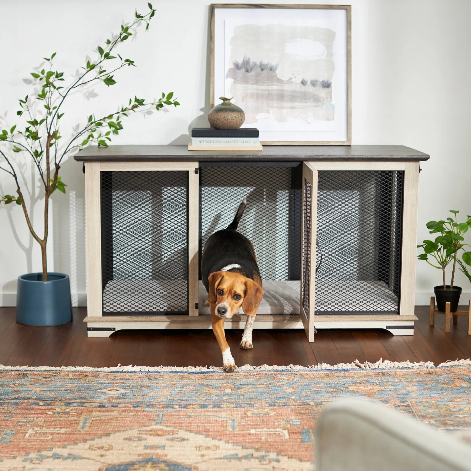 Frisco "Denver" Dog Crate Credenza & Mat Kit 2 Frisco "Denver" Dog Crate Credenza & Mat Kit