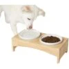 Frisco Ceramic Dog & Cat Double Diner With Elevated Wood Stand