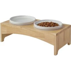Frisco Ceramic Dog & Cat Double Diner With Elevated Wood Stand -Chewy 256052 PT4. AC SS1800 V1615311799