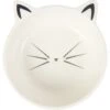 Frisco Cat Face Non-skid Ceramic Cat Bowl, White