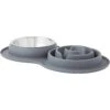 Frisco Silicone Stainless Steel Double Diner Slow Feeder Dog & Cat Bowl, Grey, 3 Cup 1 Frisco Silicone Stainless Steel Double Diner Slow Feeder Dog & Cat Bowl, Grey, 3 Cup -Chewy 277549 MAIN. AC SS1800 V1627933934