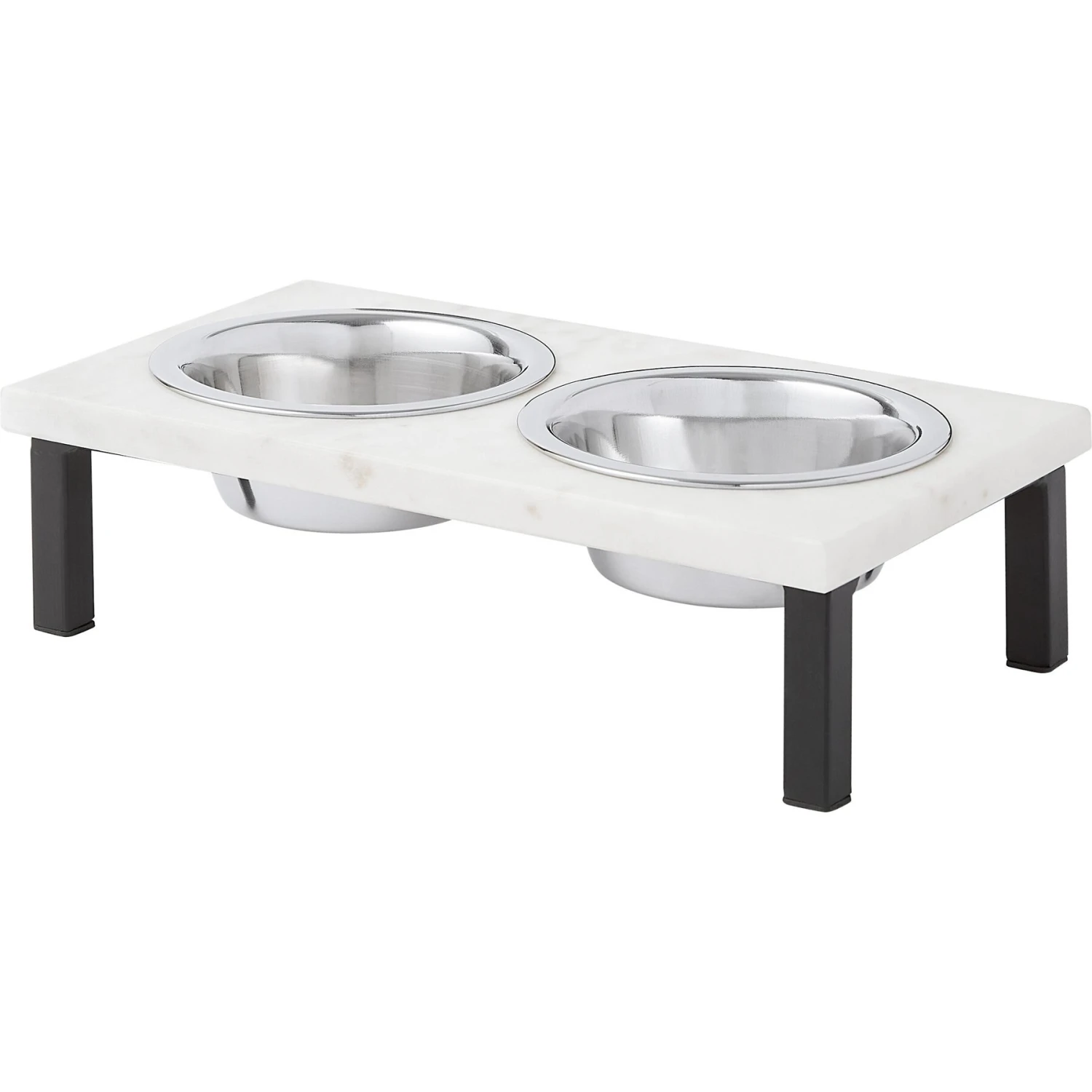 Frisco Marble Elevated Stainless Steel Double Diner Dog & Cat Bowls 3 Frisco Marble Elevated Stainless Steel Double Diner Dog & Cat Bowls
