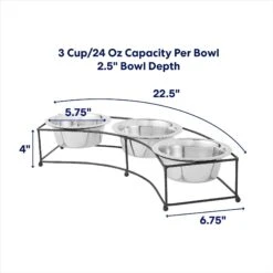 Frisco Multi Pet Feeding 3-Bowls Curved Stainless Steel Dog & Cat Bowl 10 Frisco Multi Pet Feeding 3-Bowls Curved Stainless Steel Dog & Cat Bowl -Chewy 277563 PT1. AC SS1800 V1692728191