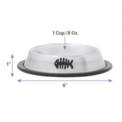 Frisco Fish Print Non-Skid Stainless Steel Dish Cat Bowl 8 Frisco Fish Print Non-Skid Stainless Steel Dish Cat Bowl -Chewy 277583 PT1. AC SS1800 V1628861789