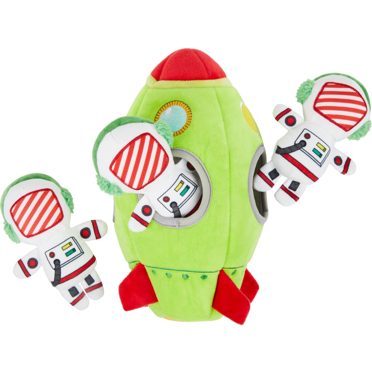 Frisco Holiday Rocket Ship Hide & Seek Puzzle Plush Squeaky Dog Toy 3 Frisco Holiday Rocket Ship Hide & Seek Puzzle Plush Squeaky Dog Toy