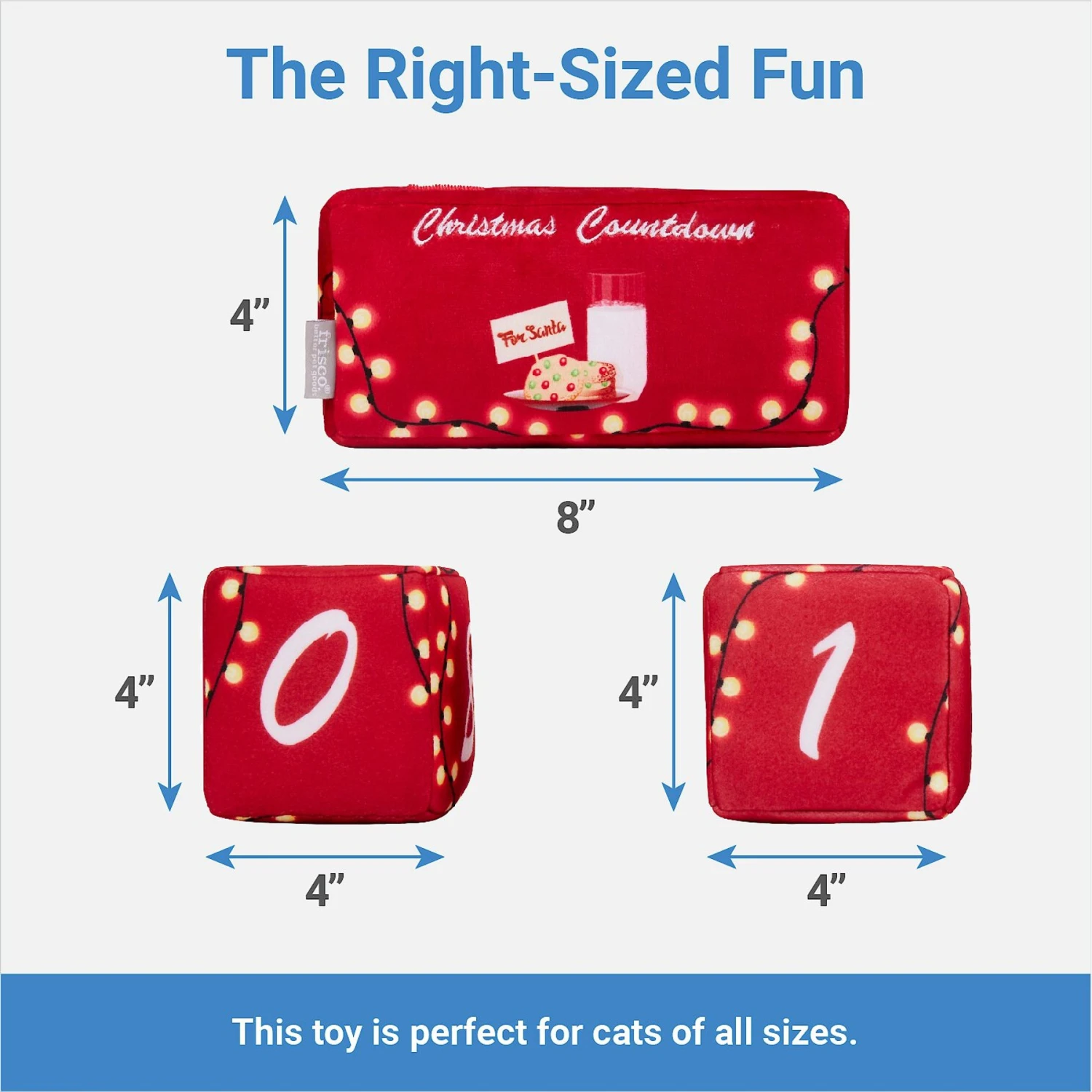 Frisco Holiday 12 Day Countdown Blocks Plush Squeaky Dog Toy, 3 Count 4 Frisco Holiday 12 Day Countdown Blocks Plush Squeaky Dog Toy, 3 Count - Image 2