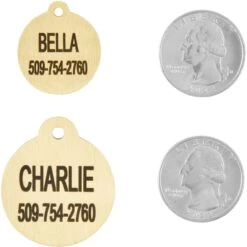 Frisco Brass Personalized Dog & Cat ID Tag, Round 10 Frisco Brass Personalized Dog & Cat ID Tag, Round -Chewy 296194 PT5. AC SS1800 V1628186525