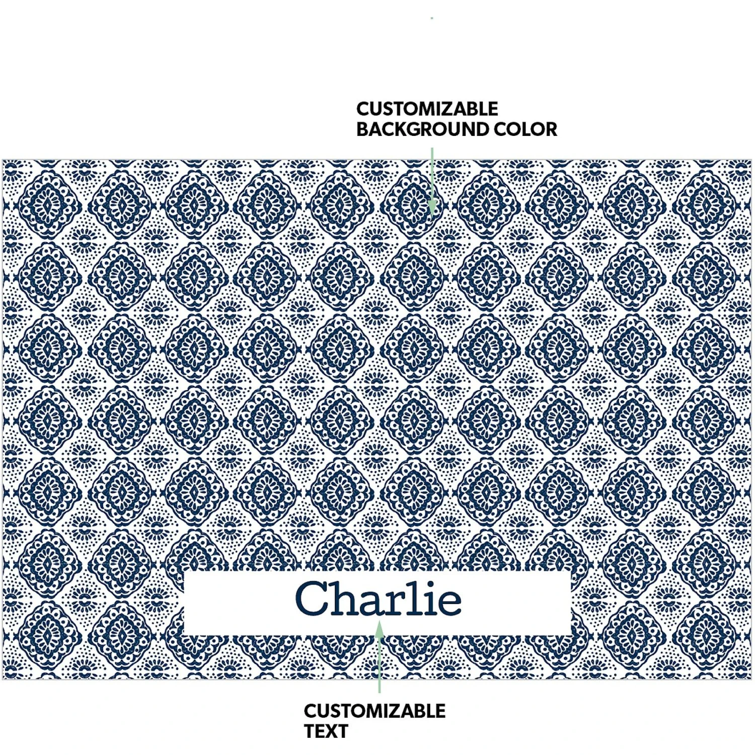 Frisco Boho Damask Personalized Dog & Cat Placemat 4 Frisco Boho Damask Personalized Dog & Cat Placemat - Image 2