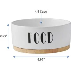 Frisco Ceramic Water Dog & Cat Bowl With Wood Base & Frisco Ceramic Food Dog & Cat Bowl With Wood Base -Chewy 302424 PT6. AC SS1800 V1623067055