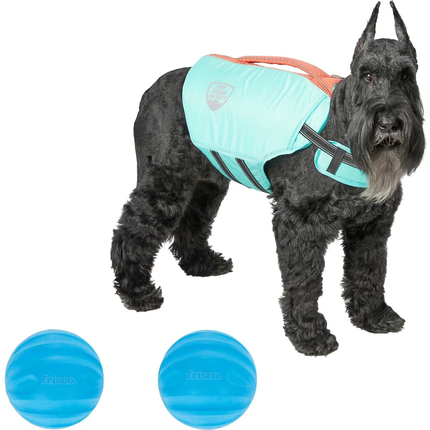 Frisco Active Dog Life Jacket & Frisco Foam Rubber Floating Fetch Ball No Squeak Dog Toy 3 Frisco Active Dog Life Jacket & Frisco Foam Rubber Floating Fetch Ball No Squeak Dog Toy