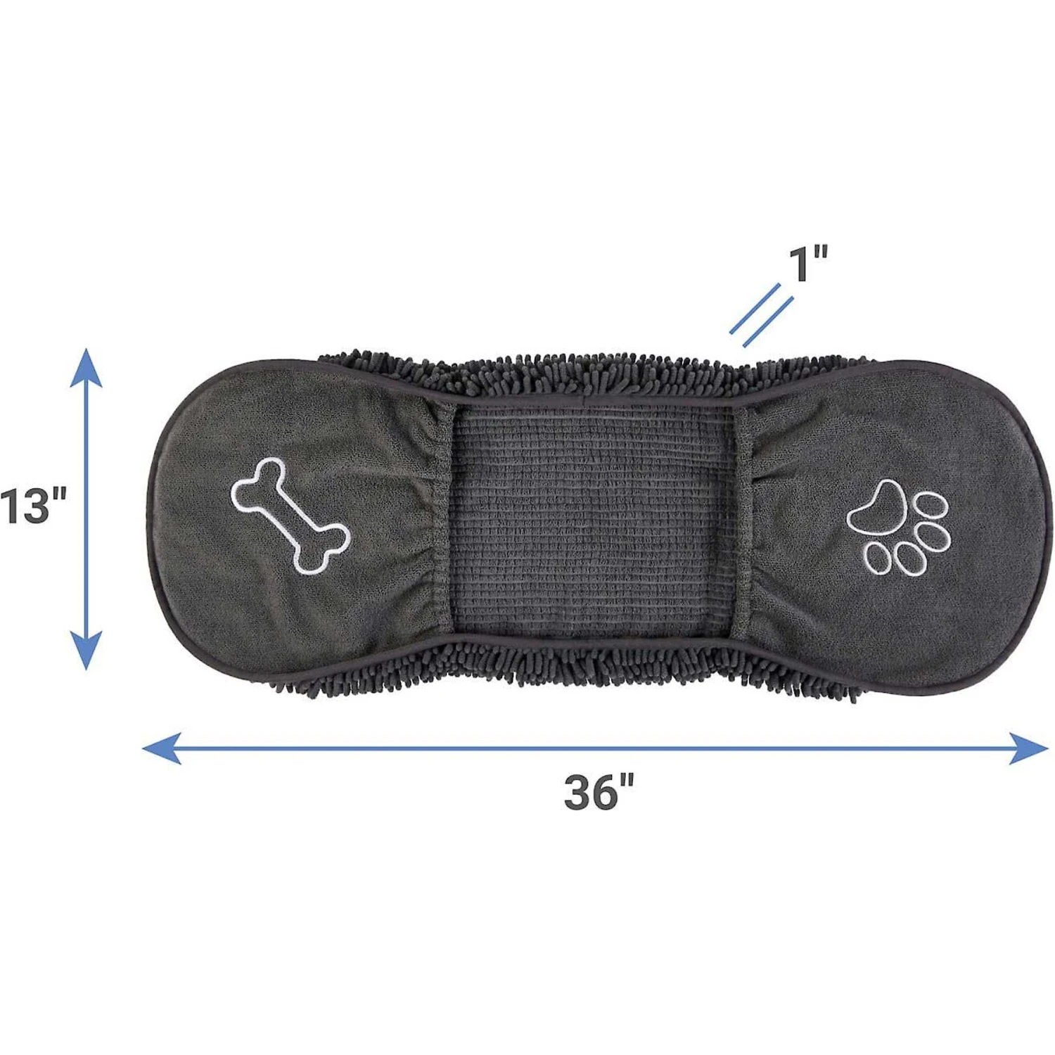 Frisco Microfiber Chenille Shammy Towel & Frisco Microfiber Chenille Paw Print Dog & Cat Mat, Dark Gray 5 Frisco Microfiber Chenille Shammy Towel & Frisco Microfiber Chenille Paw Print Dog & Cat Mat, Dark Gray - Image 3