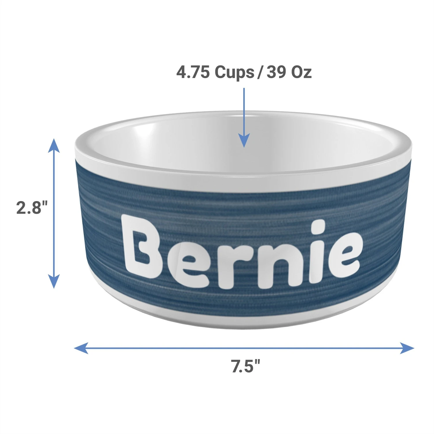 Frisco Personalized Heathered Ceramic Dog Bowl, 4.75-cup, 38oz 6 Frisco Personalized Heathered Ceramic Dog Bowl, 4.75-cup, 38oz - Image 4