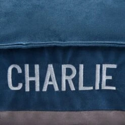 Frisco Personalized Navy Bolstered Bed With Navy Check Bolster, X-Large 9 Frisco Personalized Navy Bolstered Bed With Navy Check Bolster, X-Large -Chewy 311768 PT4. AC SS1800 V1630593983