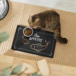 Frisco Silicone Fish Print Dog & Cat Food Mat, Black 11 Frisco Silicone Fish Print Dog & Cat Food Mat, Black -Chewy 311953 PT3. AC SS1800 V1642542608