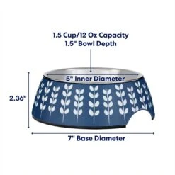 Frisco Leaf Design Stainless Steel Dog & Cat Bowl -Chewy 311980 PT1. AC SS1800 V1685731886